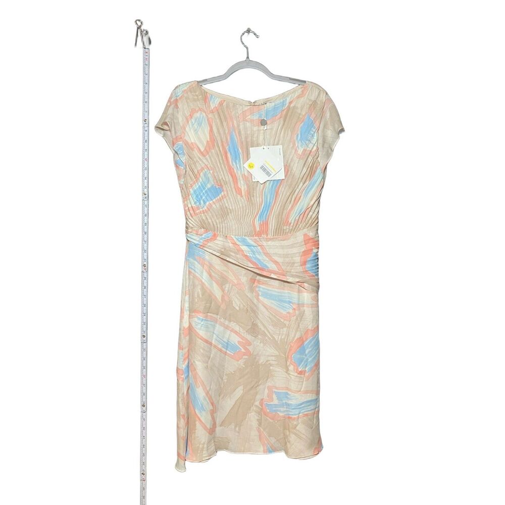 Giorgio Grati Women's Abstract Print Pleated Midi Dress Size 46 NWT